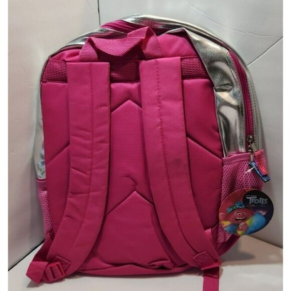Trolls World Tour Backpack Pink & Silver NWT School Bookbag Poppy Up to 50 lbs. - Picture 4 of 7
